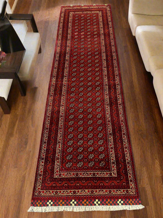 3X10 Tribal Turkmen Handmade Wool Runner Rug # 13484