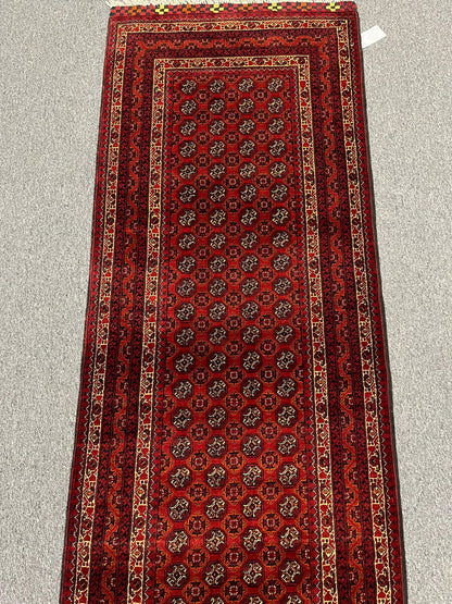 3X10 Tribal Turkmen Handmade Wool Runner Rug # 13484