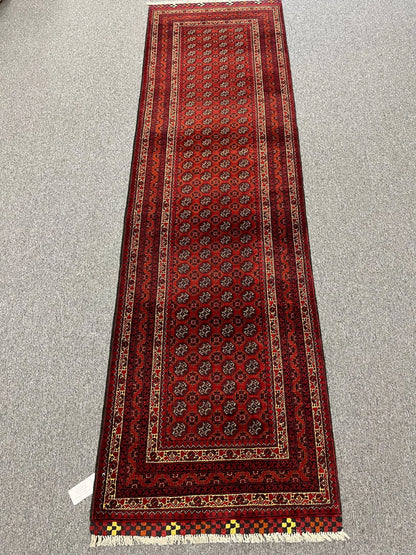 3X10 Tribal Turkmen Handmade Wool Runner Rug # 13484