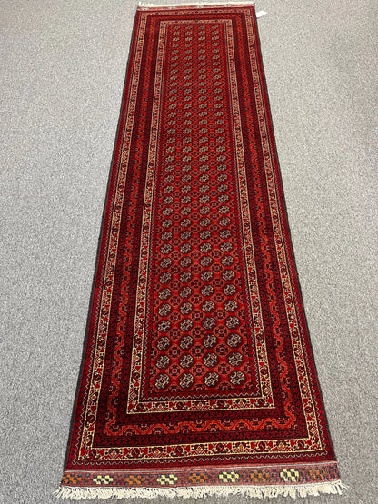 Runner Tribal Turkmen 3X10 Handmade Wool Rug # 13482