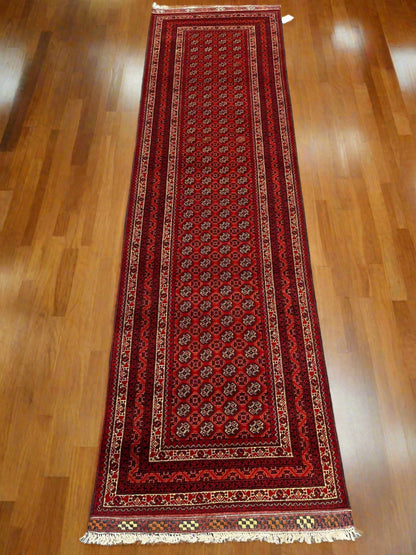 Runner Tribal Turkmen 3X10 Handmade Wool Rug # 13482