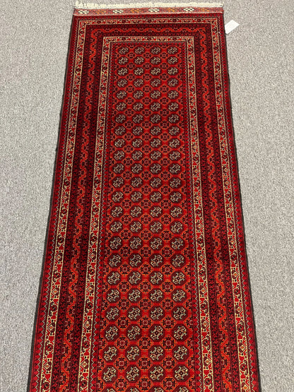 Runner Tribal Turkmen 3X10 Handmade Wool Rug # 13482