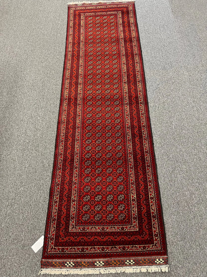 Runner Tribal Turkmen 3X10 Handmade Wool Rug # 13482