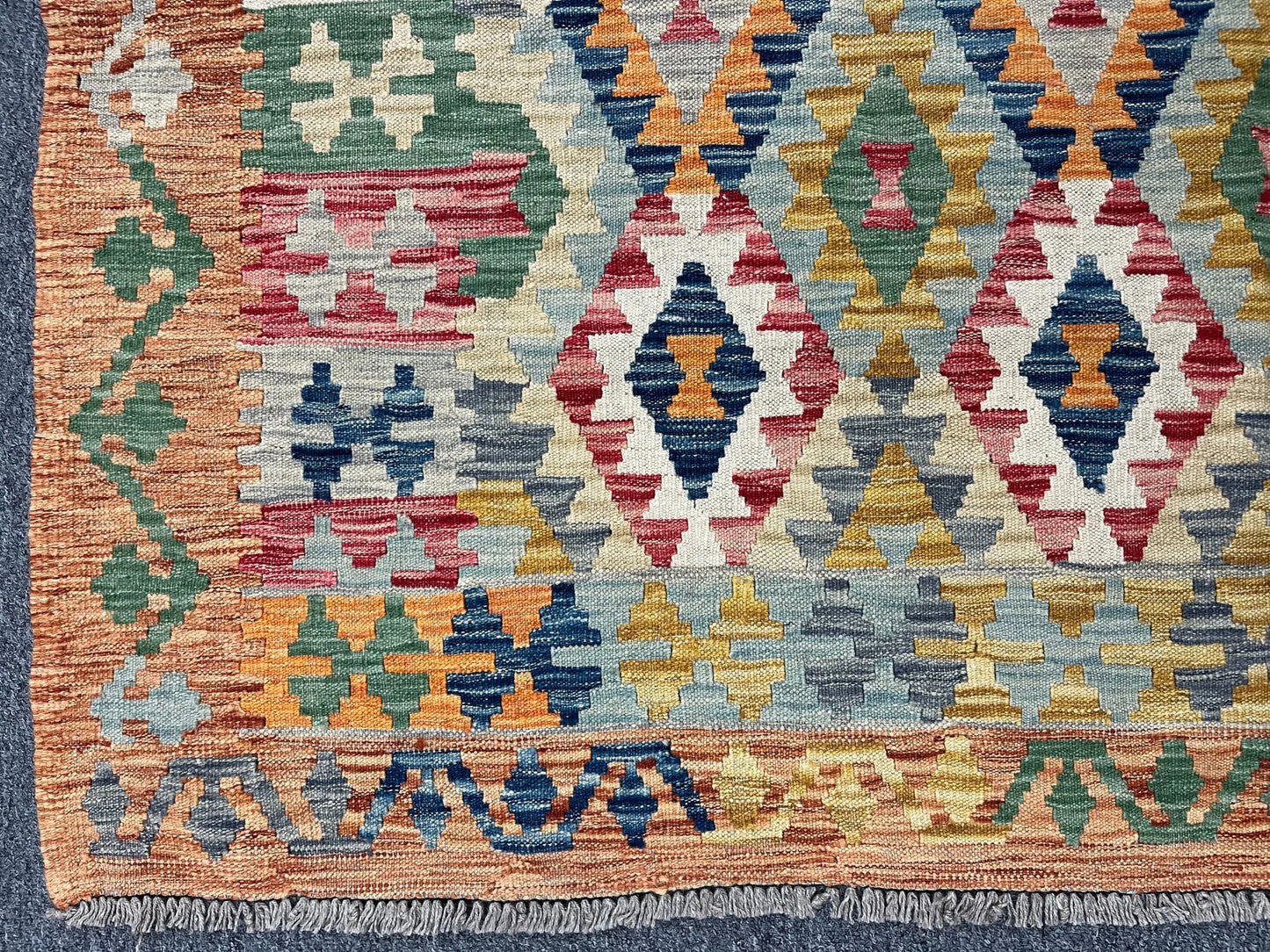 6X9 Maymana Hand-woven Wool Kilim Rug # 13563