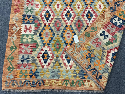 6X9 Maymana Hand-woven Wool Kilim Rug # 13563