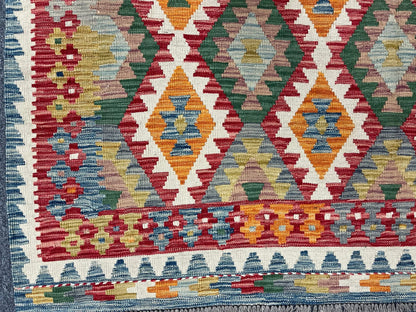 Kilim 6X9 Flatweave Reversible Multicolor Wool Rug # 13566