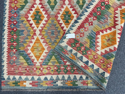 Kilim 6X9 Flatweave Reversible Multicolor Wool Rug # 13566