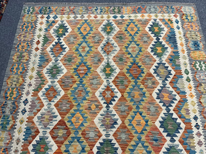 Kilim 6X9 Flatweave Reversible Multicolor Wool Rug # 13565