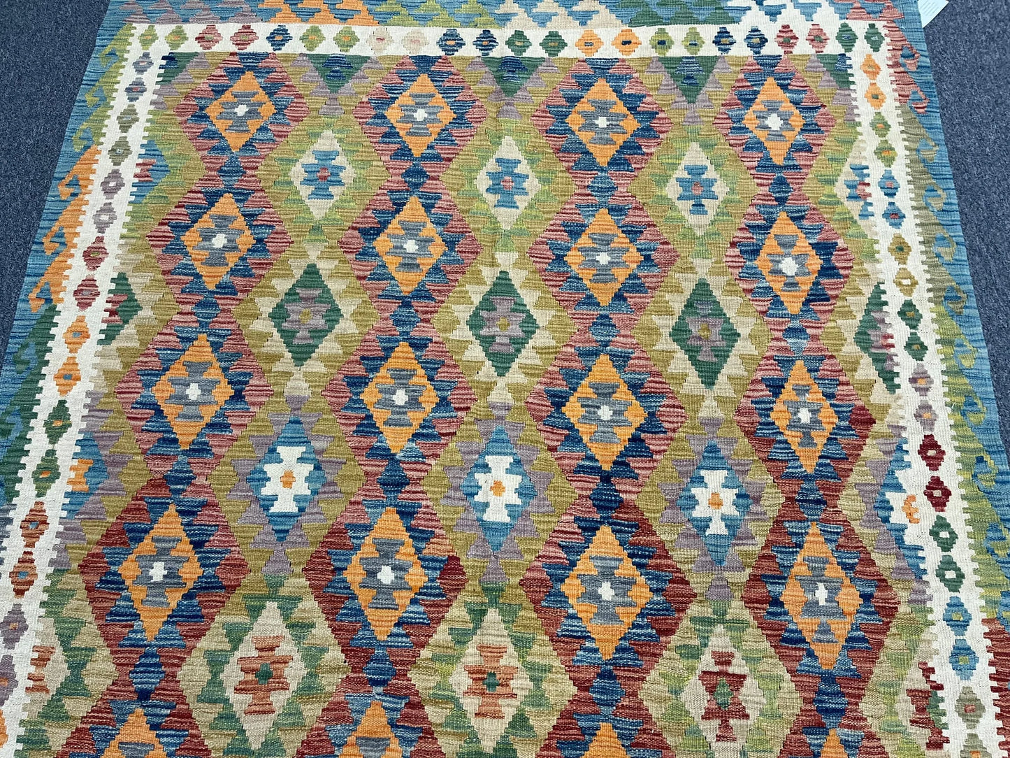 Kilim 6X9 Flatweave Reversible Multicolor Wool Rug # 13549