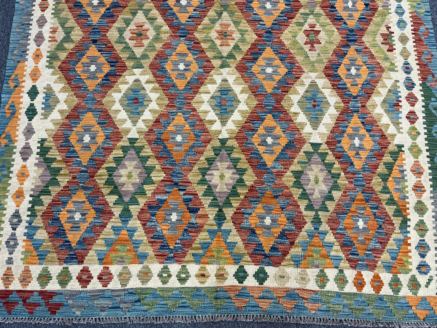 Kilim 6X9 Flatweave Reversible Multicolor Wool Rug # 13549