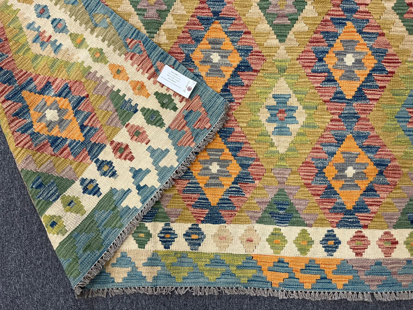 Kilim 6X9 Flatweave Reversible Multicolor Wool Rug # 13549