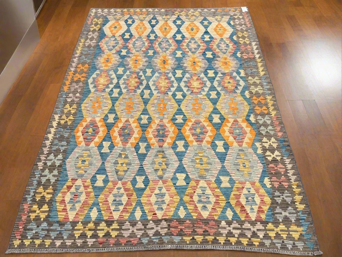 Kilim 6X9 Flatweave Reversible Multicolor Wool Rug # 13554