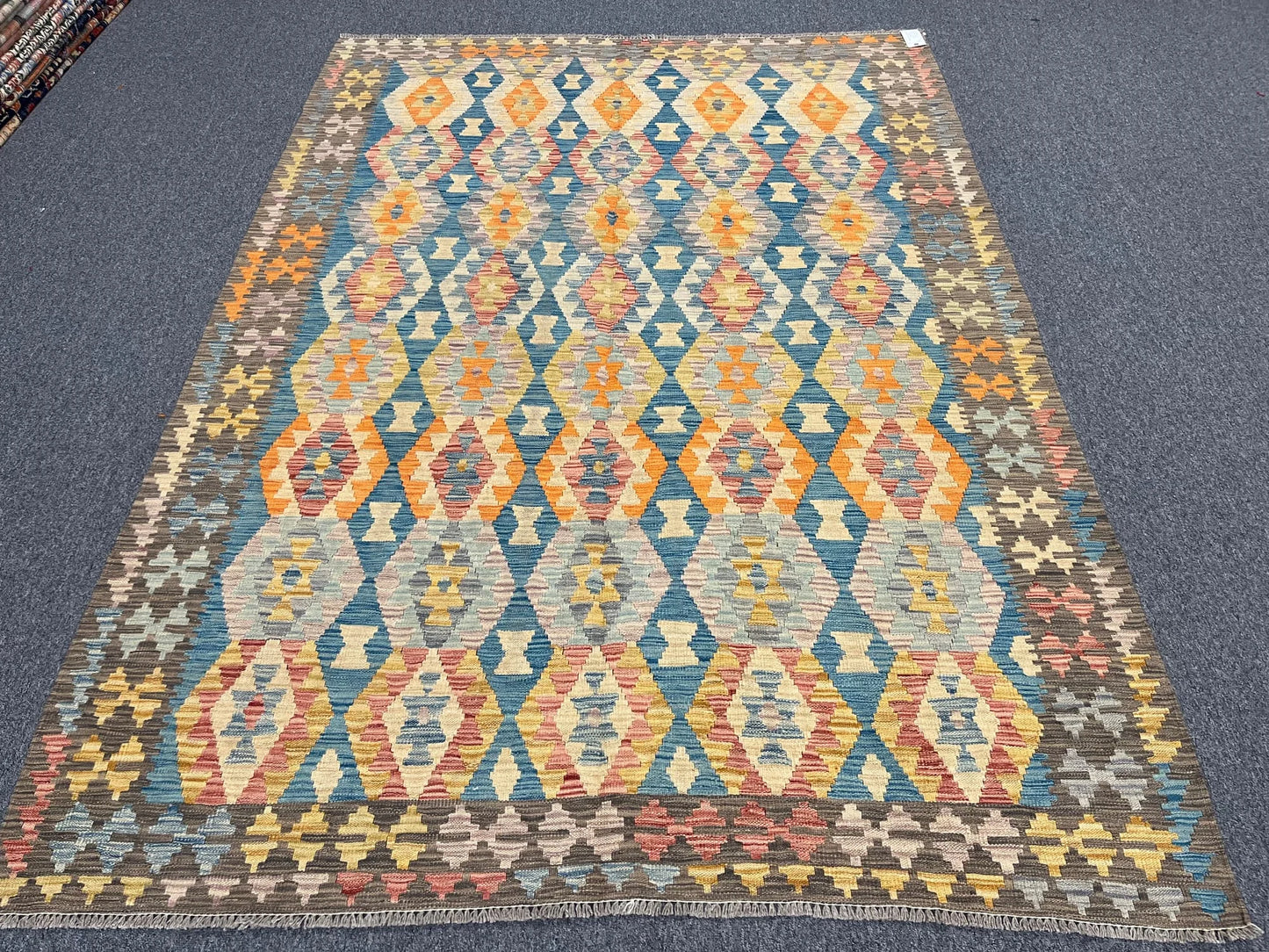 Kilim 6X9 Flatweave Reversible Multicolor Wool Rug # 13554