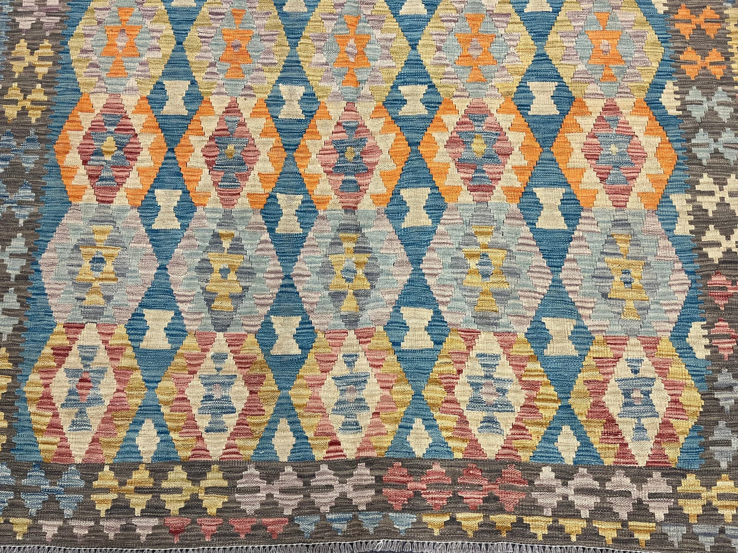 Kilim 6X9 Flatweave Reversible Multicolor Wool Rug # 13554