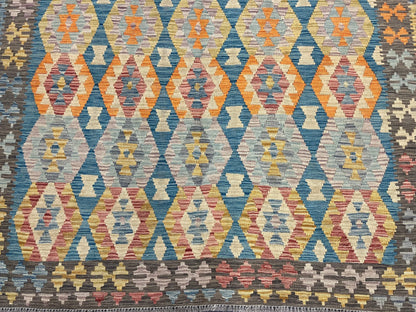 Kilim 6X9 Flatweave Reversible Multicolor Wool Rug # 13554