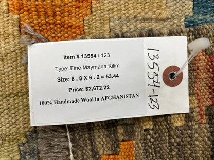 Kilim 6X9 Flatweave Reversible Multicolor Wool Rug # 13554