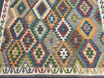 Kilim 6X9 Flatweave Reversible Multicolor Wool Rug # 13572