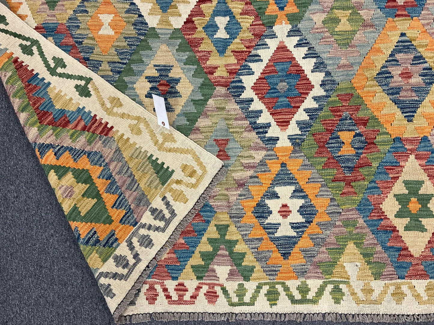 Kilim 6X9 Flatweave Reversible Multicolor Wool Rug # 13572