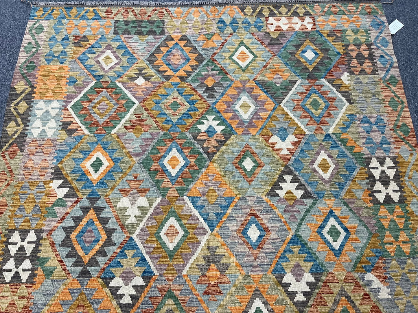 Kilim 6X9 Flatweave Reversible Multicolor Wool Rug # 13570