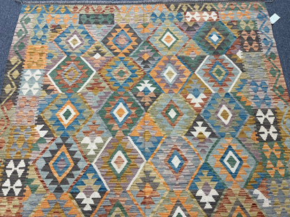 Kilim 6X9 Flatweave Reversible Multicolor Wool Rug # 13570