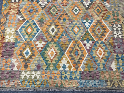 Kilim 6X9 Flatweave Reversible Multicolor Wool Rug # 13570