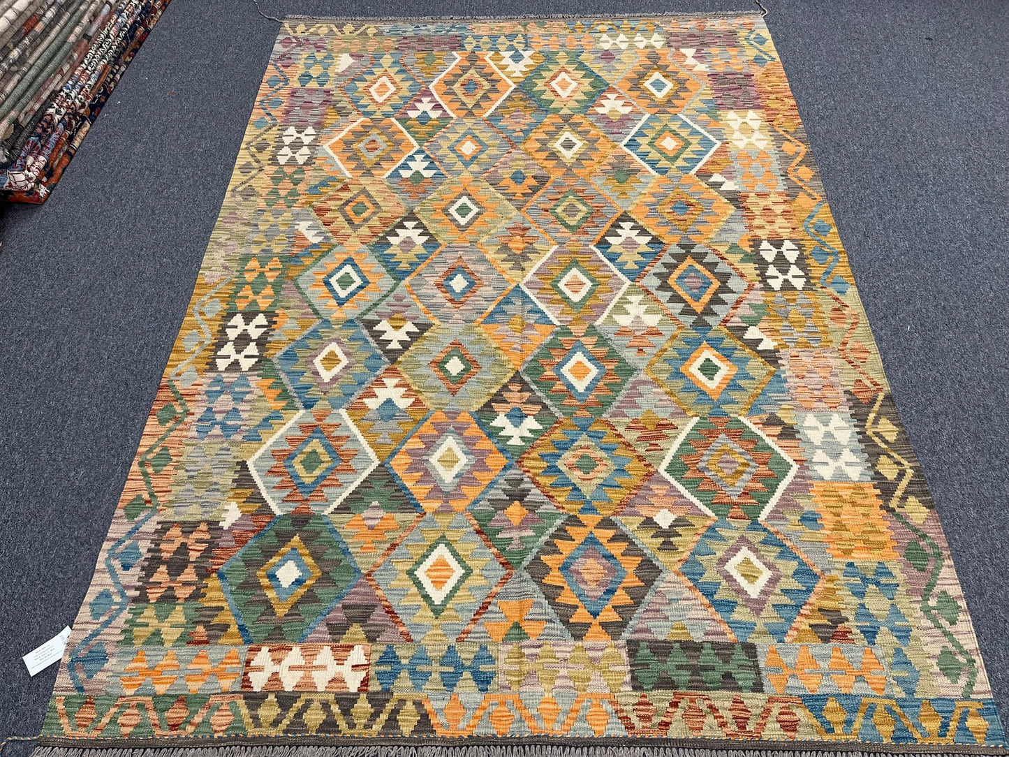 Kilim 6X9 Flatweave Reversible Multicolor Wool Rug # 13570