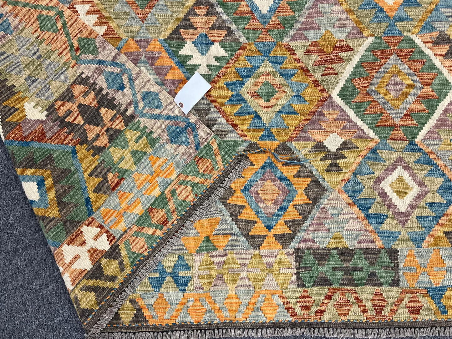 Kilim 6X9 Flatweave Reversible Multicolor Wool Rug # 13570