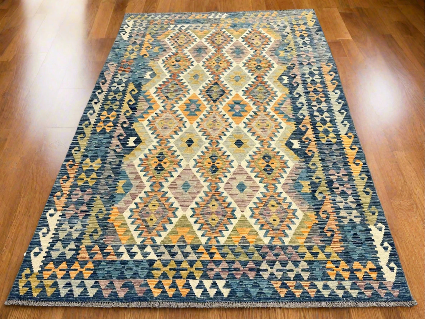 Kilim 6X9 Flatweave Reversible Multicolor Wool Rug # 13571