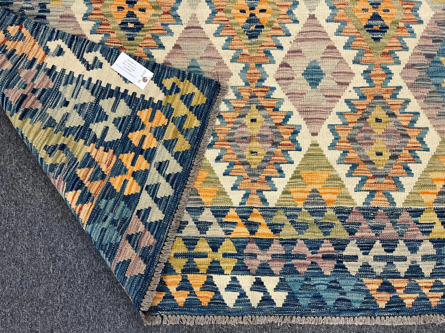 Kilim 6X9 Flatweave Reversible Multicolor Wool Rug # 13571