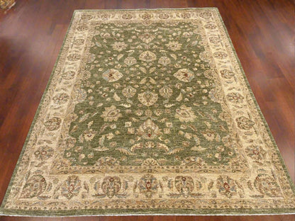 Oushak Chobi Soft Green 9X12 Handmade Wool Rug # 13575