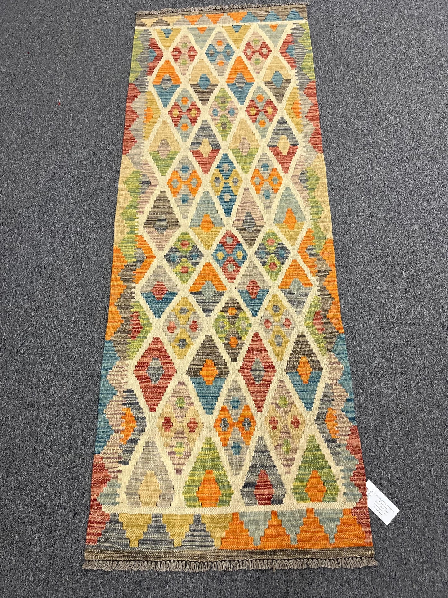 Flatweave Reversible Kilim 2' 5"X7' Multicolor Wool Rug # 13541