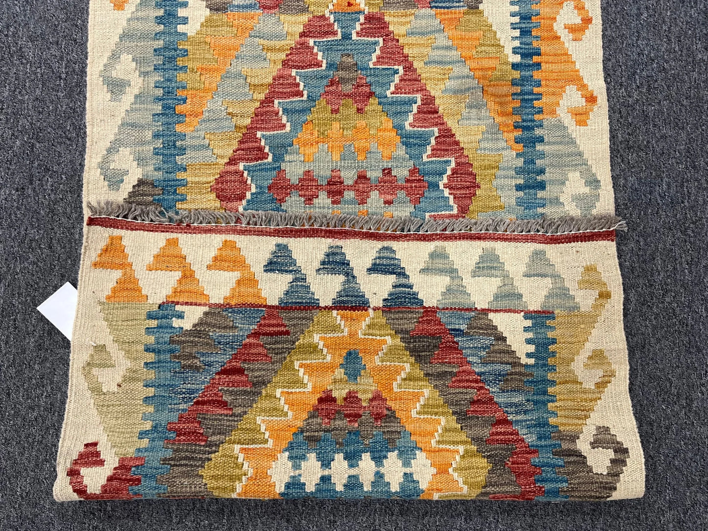 Flatweave Reversible Kilim 2' 6"X9' Multicolor Wool Rug # 13548