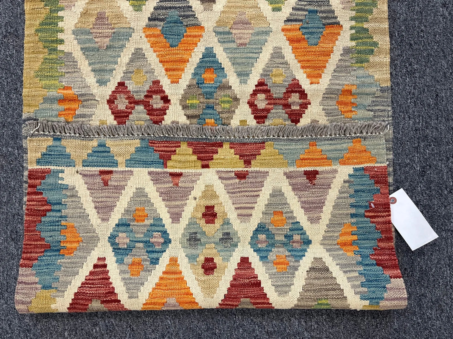 Flatweave Reversible Kilim 2' 5"X7' Multicolor Wool Rug # 13547