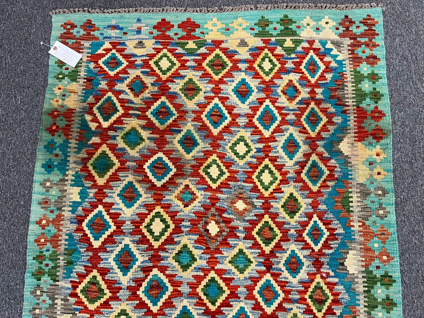 Kilim 4X6 Flat Weave Reversible Multicolor Wool Rug # 13510