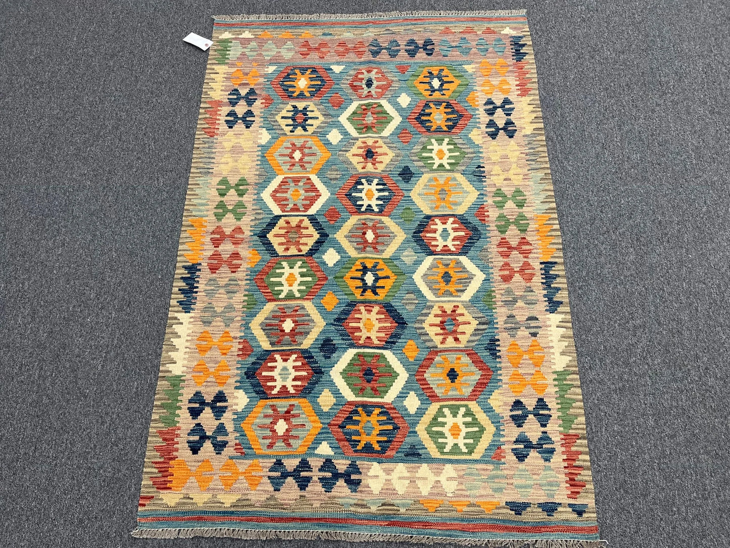 Kilim 4X6 Flat Weave Reversible Multicolor Wool Rug # 13500