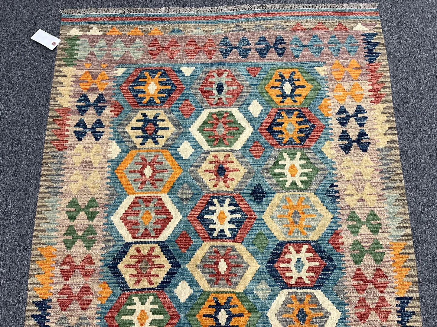 Kilim 4X6 Flat Weave Reversible Multicolor Wool Rug # 13500