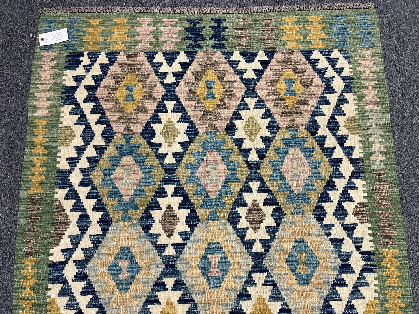 Kilim 4X6 Flat Weave Reversible Multicolor Wool Rug # 13495