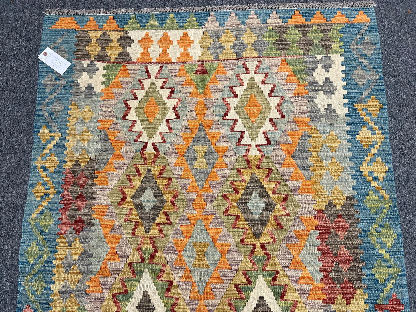 Kilim 4X6 Flat Weave Reversible Multicolor Wool Rug # 13494