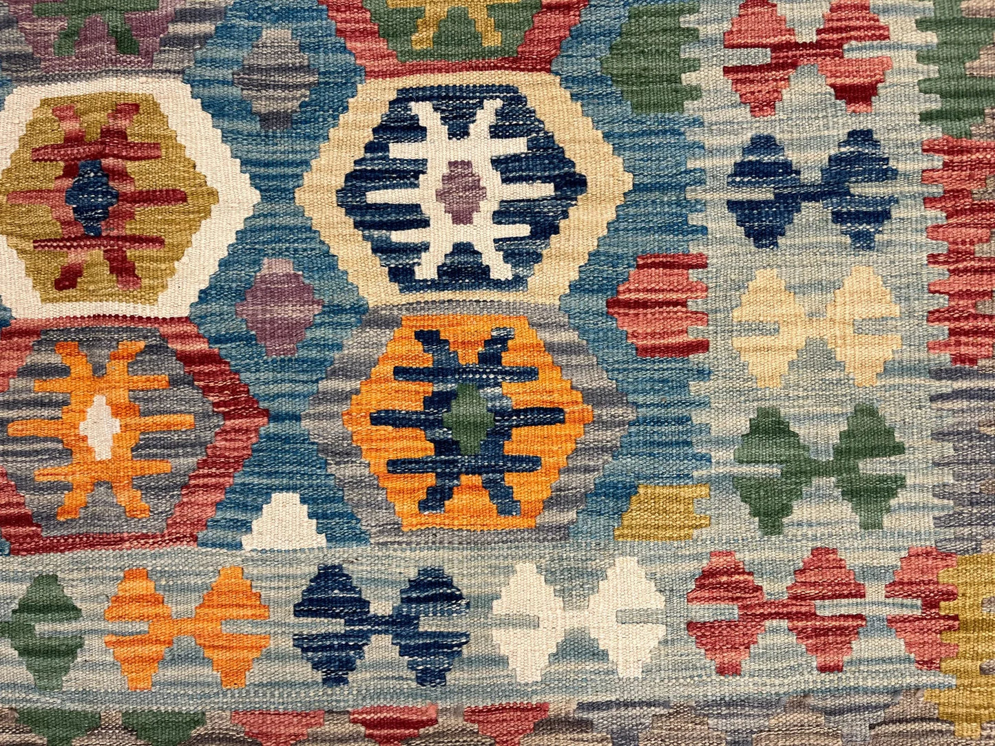 Kilim 4X6 Flat Weave Reversible Multicolor Wool Rug # 13511