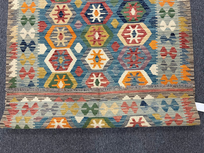 Kilim 4X6 Flat Weave Reversible Multicolor Wool Rug # 13511