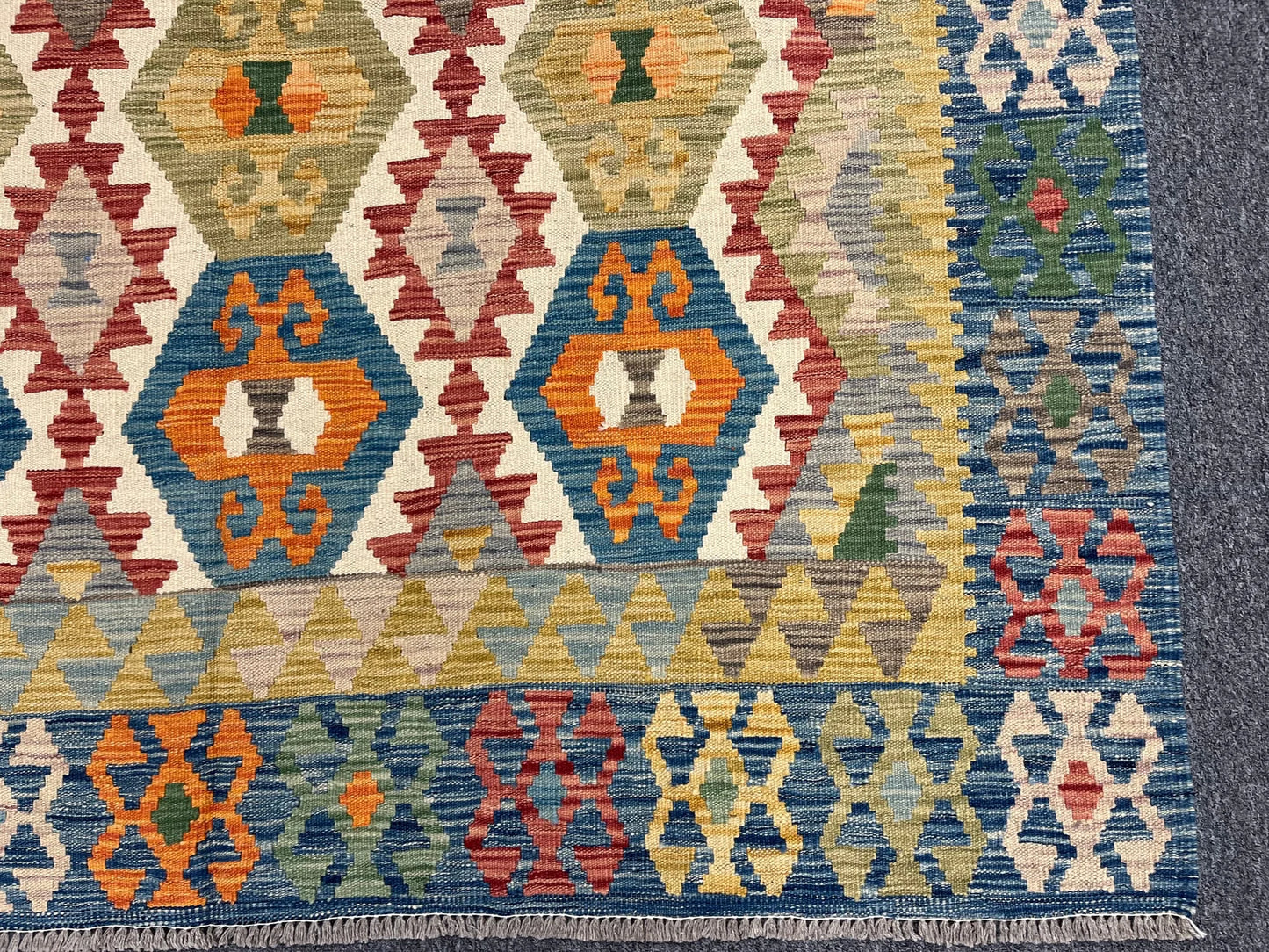 Kilim 6X9 Flatweave Reversible Multicolor Wool Rug # 13556