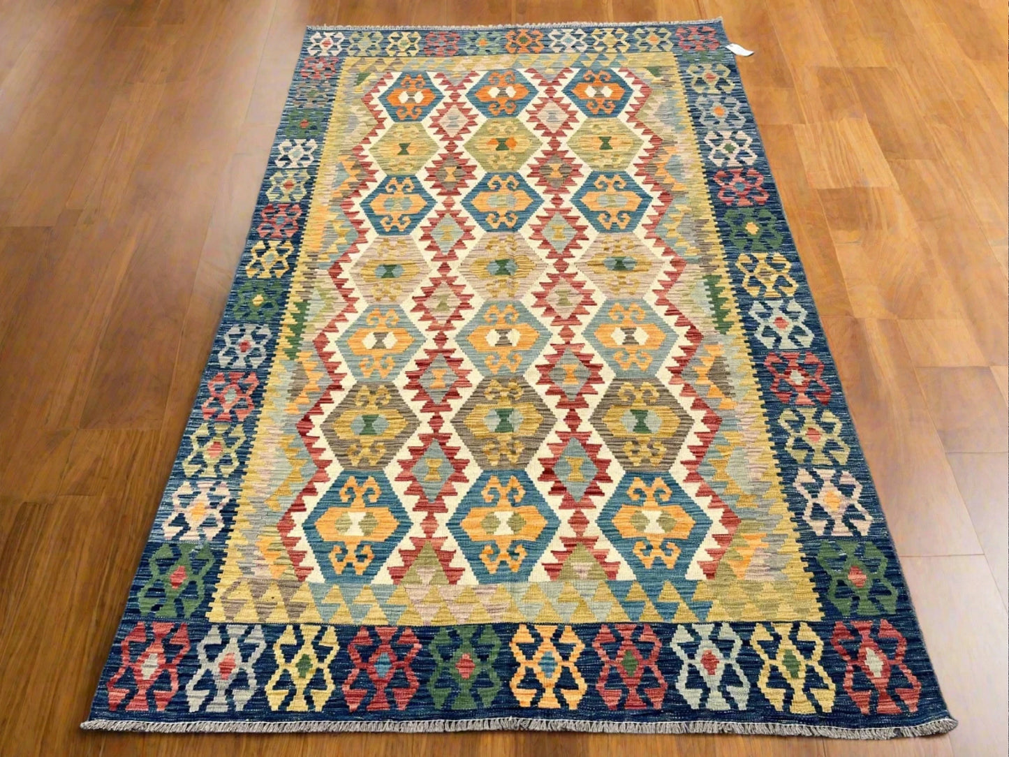 Kilim 6X9 Flatweave Reversible Multicolor Wool Rug # 13556