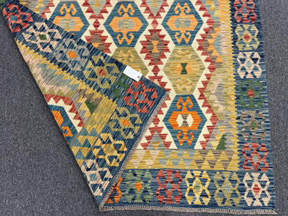 Kilim 6X9 Flatweave Reversible Multicolor Wool Rug # 13556