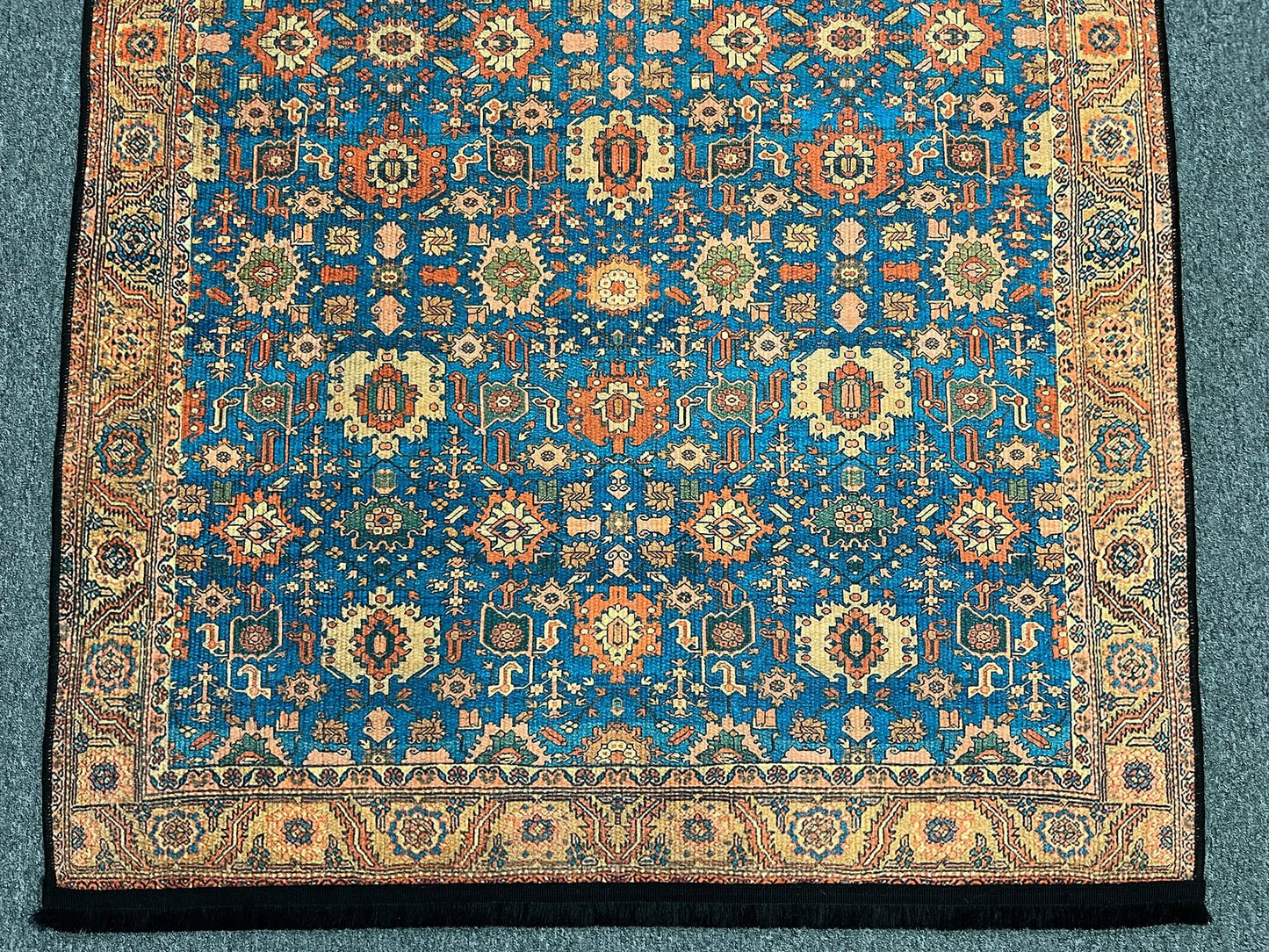 Light Blue Machine Washable Area Rug