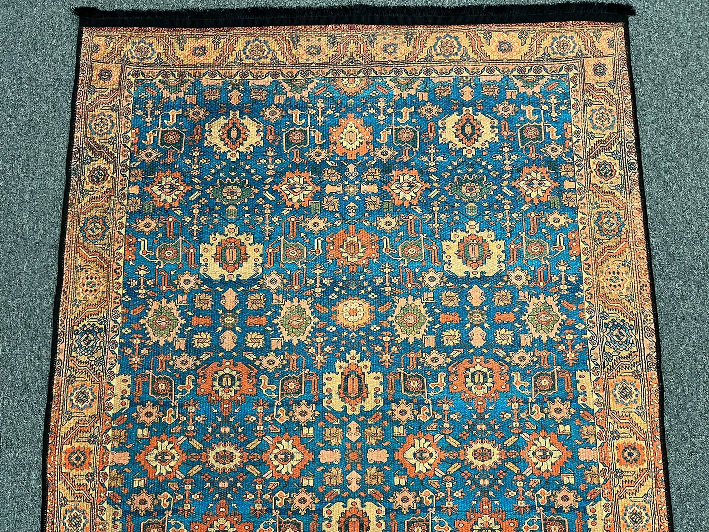 Light Blue Machine Washable Area Rug