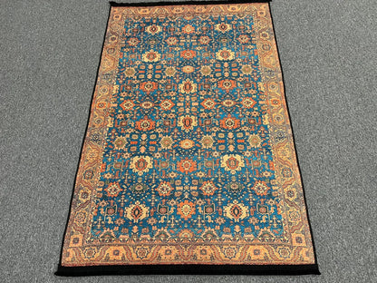 Light Blue Machine Washable Area Rug