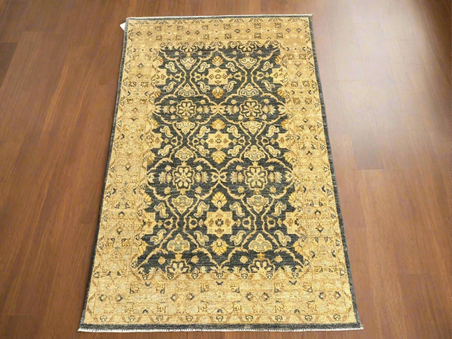 Silver Gray Ziegler 4X6 Handmade Wool Rug # 10301