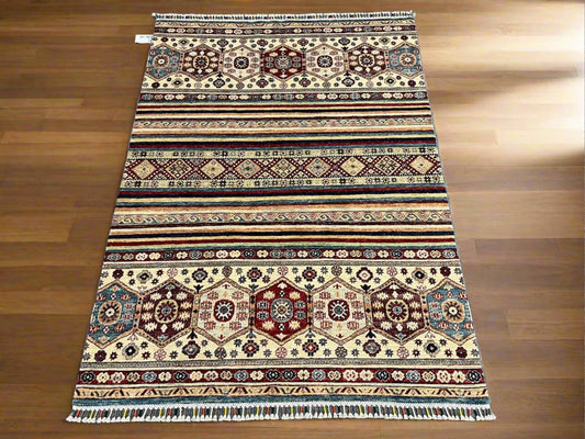 Khorjin Multicolor 5X7 Handmade Wool Rug # 11287