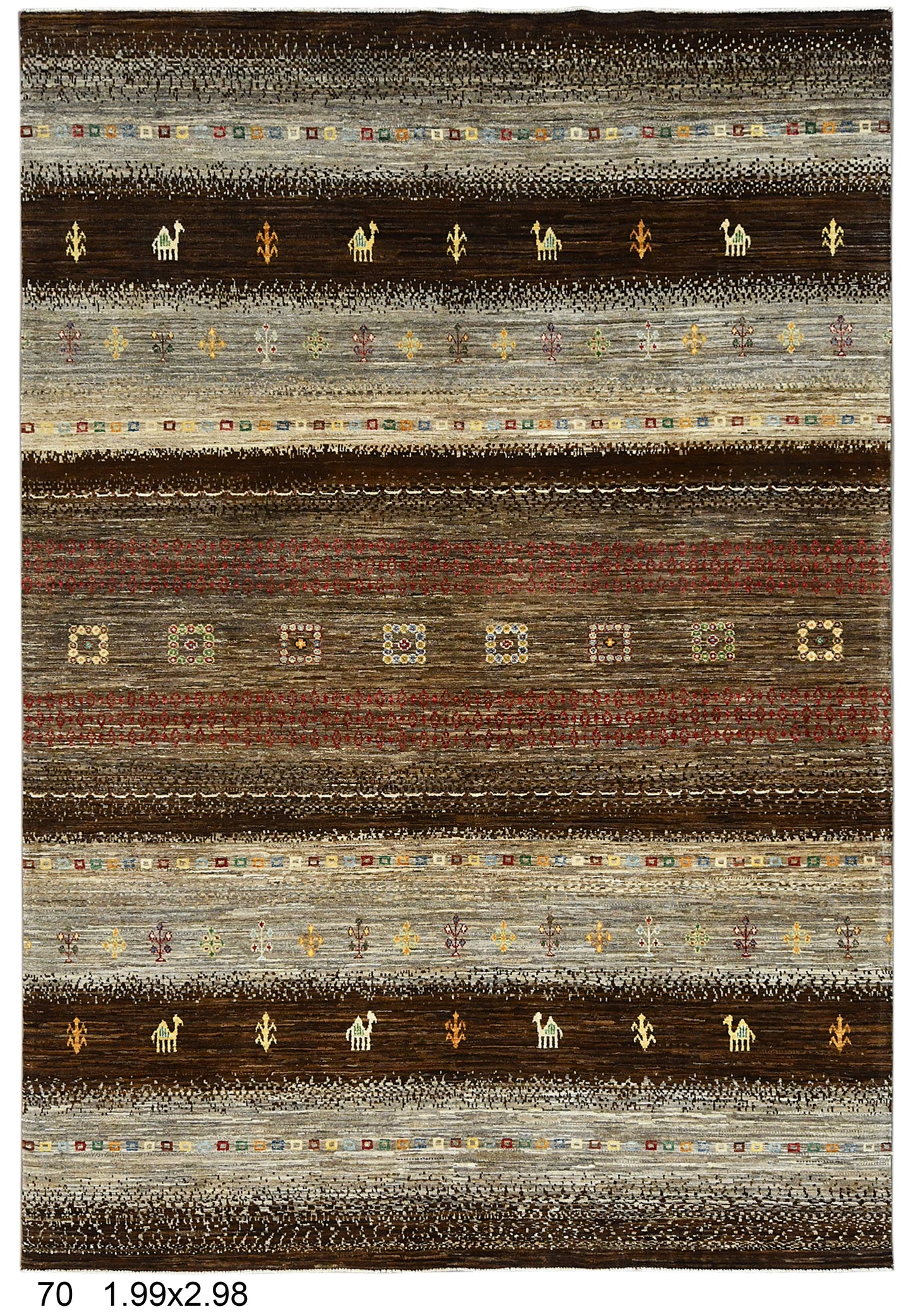 7X10 Gabbeh Loribaft Handmade Wool Tribal Rug # 14431