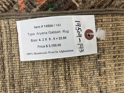 4X6 Gabbeh Loribaft Handmade Wool Tribal Rug # 14504